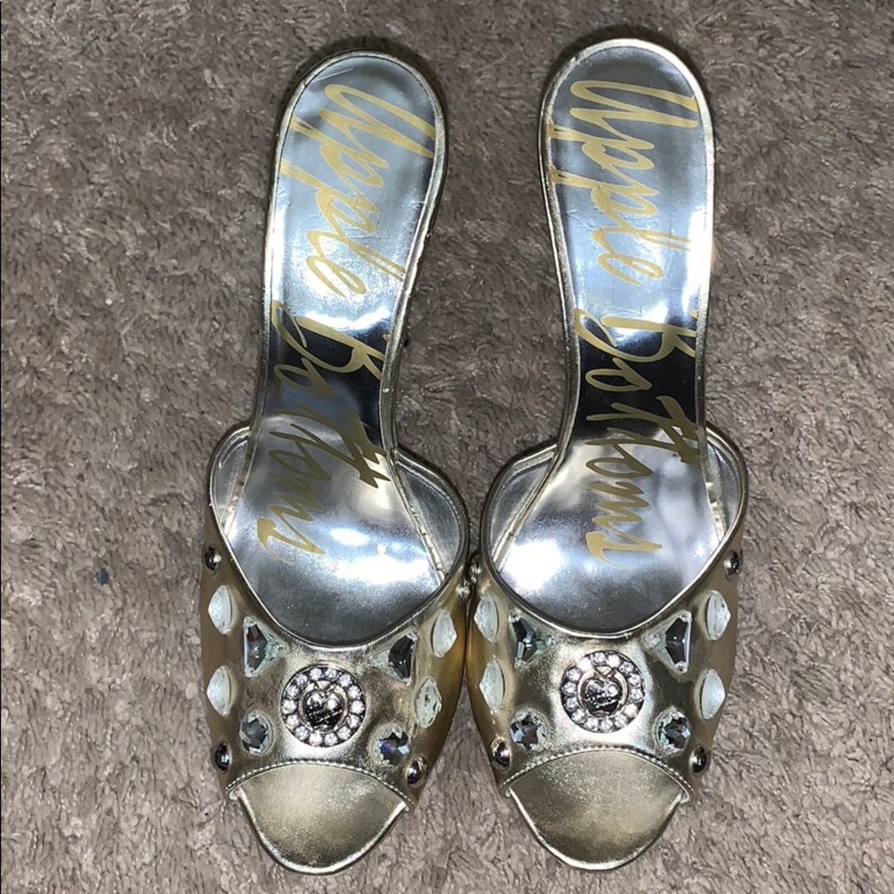 Apple Bottom Gold Shoes with Jewels